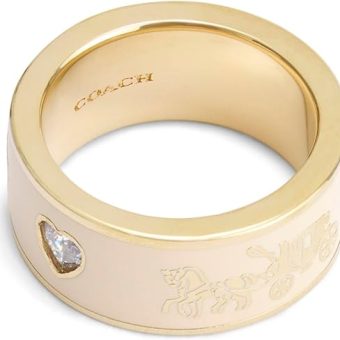 COACH Womens Signature Horse & Carriage Band Ring