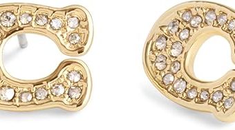 COACH Womens Signature Pavé C Stud Earrings