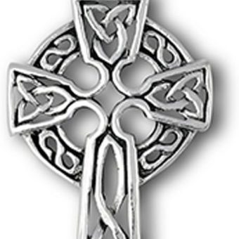 Cross Celtic Pendant .925 Sterling Silver Renaissance Traditional Trinity Charm