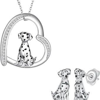 Dalmatian Gifts 925 Sterling Silver Dalmatian Jewelry Cute Animal Dog Jewelry Gifts for Women Dog Lover