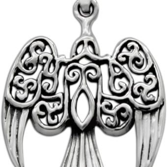 Dryad Design Morrigan Raven Pendant - Sterling Silver Celtic Goddess Wiccan Gift Pagan Jewelry