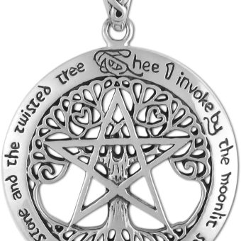 Dryad Design Pentacle Tree of Life Pentagram Pendant (1 1/4") Large Sterling Silver Wiccan Pagan Witchcraft Jewelry