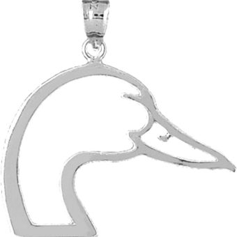 Duck Head Pendant | Sterling Silver 925 Duck Head Pendant - 32 mm