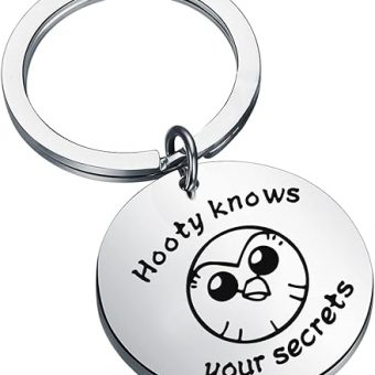 FAADBUK The Owl House Inspired Gift Hooty Fans Gift Hooty Keychain Hooty Knows Your Secrets Keychain