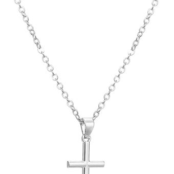 Faith Cross Necklace for Women Religious PonPom Gifts for Women Christian Adjustable Jewelry Silver Gifts for Women 16-30 inches