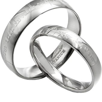 Gemini His and Her Couple Personalized Matching Wedding Titanium Rings Set Dome Court Valentine Day Gift