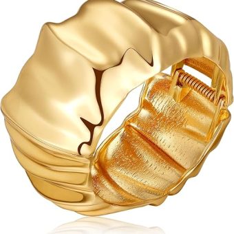 Gold Cuff Bangle Bracelets For Women Gold Polished Thick Waterdrop Bangle Statement Bracelets Chunky Jewelry for Women