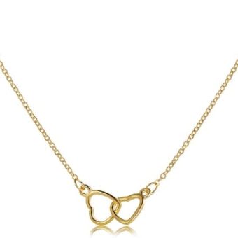 Gold-Tone Sterling Silver Heart Pendant Necklace, Elegant Love Heart Jewelry for Women, Dainty and Adjustable Chain, Perfect for Gifts and Everyday...