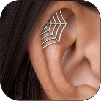 Halloween Earrings for Women Gothic Spider Earrings Vintage Goth Spider Web Earrings Punk Style Spider Helix Piercing Stud Earrings Halloween...