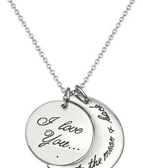 I Love You to The Moon and Back Necklace for Women Silver Gold Plated Crescent Moon Pendant Necklace Moon Jewelry for Women Girlfriend Wife...