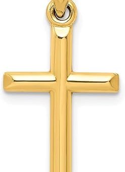 Jewelry Affairs 10k Real Yellow Gold High Polished Unisex Cross Pendant Charm,19x11mm