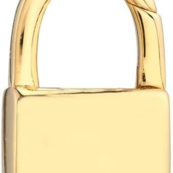 JewelryWeb - 14k Yellow Gold Padlock Shaped Push Lock for Chain Necklaces