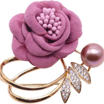 JYX Pearl Brooch Fine Rose-style 12.5mm Lavender Freshwater Cultured Pearl Brooch Pin For Women Jewelry Christmas Brooches Gift