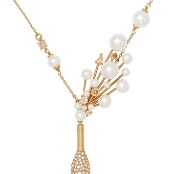 kate spade new york Cheers to That Statement Pendant, Champagne & Gold Color