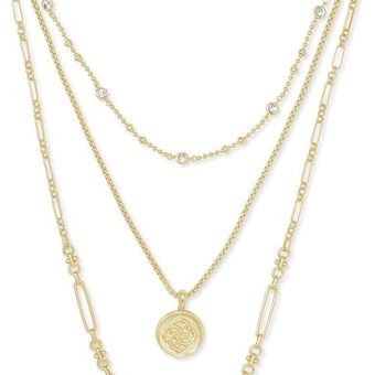 Kendra Scott Medallion Triple Strand Necklace, Fashion Jewelry for Women