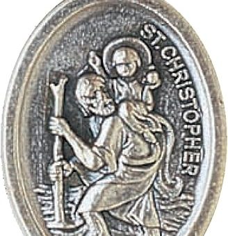 Lot of 4 Saint St Christopher Silver Tone Tone 1 Inch Protection Medal Charm Pendant