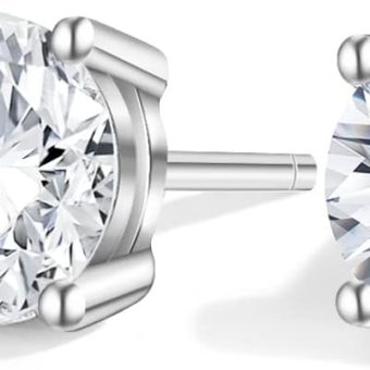 Moissanite Earrings Lab Created Diamond 925 Sterling Silver Stud for Men Women Jewelry Gifts