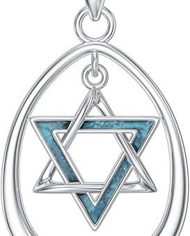 MONGAS Star of David Necklace Sterling Silver Star of David Pendant Necklace Jewish Star Necklace Star of David Jewelry for Women