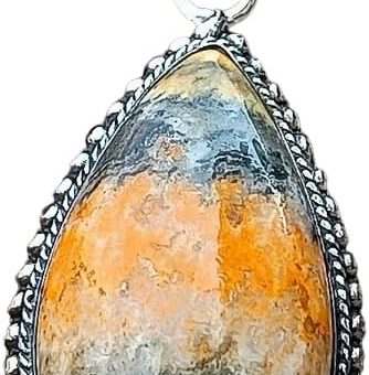 Natural Jasper Pendant, Jasper Gemstone Pendant, Genuine Birthstone, Bohemian Pendant, 925 Silver Sterling Pendant, Womens Pendant, Handmade Silver...