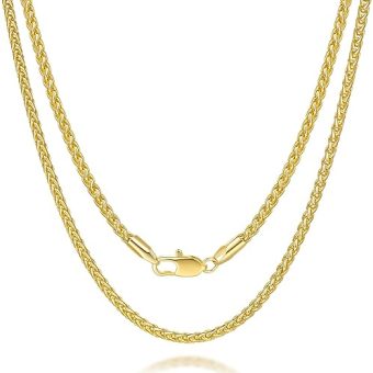 Necklace Chains 14K Gold Necklace for Women & Mens Chain Necklaces for Women Trendy Franco Chain Foxtail 14K Gold Chain for Men Women Gold Jewelry...