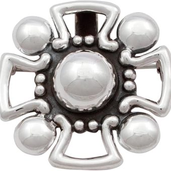 NOVICA Artisan Handmade Sterling Silver Brooch Pendant Mexican Style 925 Christian Cross Mexico [1.8 in L x 0.4 in W x 0.2 in D] ' Cross'