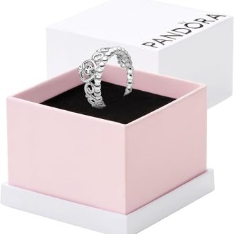 Pandora Princess Tiara Crown Ring - Ring for Women - Layering or Stackable Ring - Gift for Her, With Gift Box