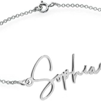 PicturesOnGold.com Custom Name Anklets for Women in Sterling Silver or 14K Gold Personalized Ankle Bracelet Jewelry With Any Name or Word - Jewelry...