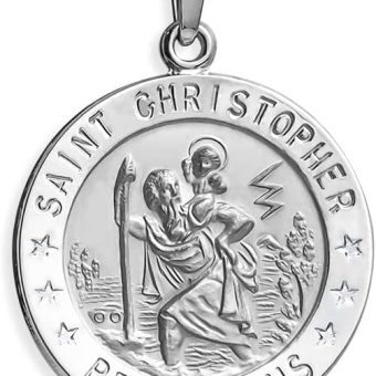 PicturesOnGold.com Saint Christopher Religious Medal - Solid Sterling Silver