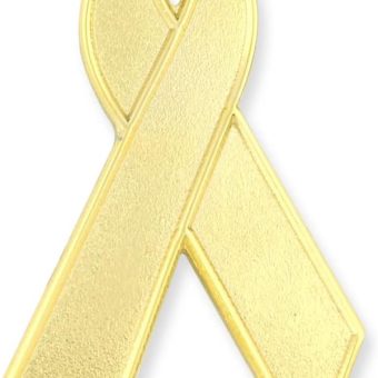 PinMart Awareness Enamel Lapel Pin – Nickel and Gold Plated Ribbon Pin – Prevention and Awareness Ribbon – Jewelry Brooch Pin with Secure Clutch Back