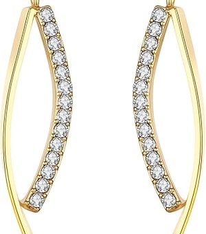 Platinum-Plated or 18K Gold Plated or 18K Rose Gold Plated Cubic Zirconia Drop Earrings