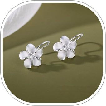 Prime Deals Today 925 Sterling Silver Plumeria Earrings, Flower Stud Earrings for Women Hypoallergenic Cute Flower Stud Earrings Jewelry Gifts for...