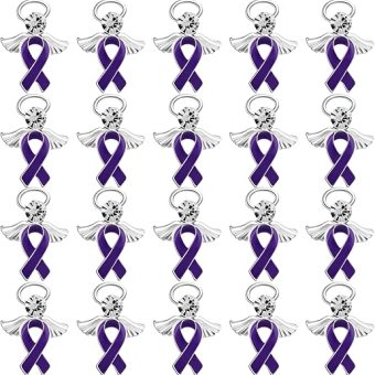 Purple Ribbon Awareness Pins – for Alzheimer’s, Domestic Violence, Epilepsy, Pancreatic Cancer, Lupus, Crohn’s Disease Awareness - Perfect for...