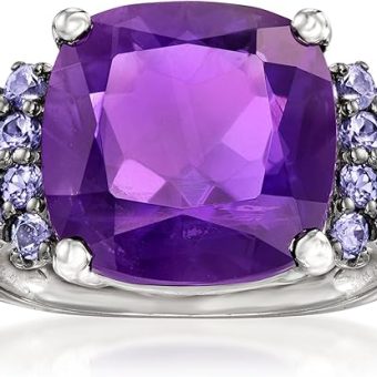 Ross-Simons 5.50 Carat Amethyst and .40 ct. t.w. Tanzanite Ring in Sterling Silver