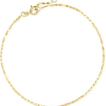 RS Pure by Ross-Simons Italian 1.6mm 14kt Yellow Gold Lumachina-Chain Anklet. 9 inches