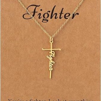 SANNYRA Faith Necklace for Women - Cross Necklace for Women - Inspirational Grace Hope Warrior Peace 14K Gold Silver Rose Gold Pendant Necklace Gift