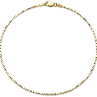 Savlano 14K Solid Gold Italian Chain Figaro, Rope, Mariner, Box, Cuban 14 Karat Anklet for Women Comes With Gift Box - Made in Italy