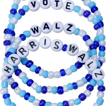 Set of 4 Kamala Harris Walz Friendship Beaded Bracelets, Kamala Harris Stretchy Bracelets, Vote 2024 Vote for Equality Bracelets, Democrat Gift,...