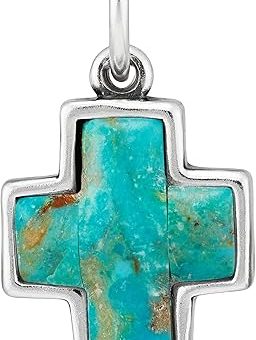 Silpada 'Blue Divine’ Sterling Silver Compressed Turquoise Cross Pendant Charm