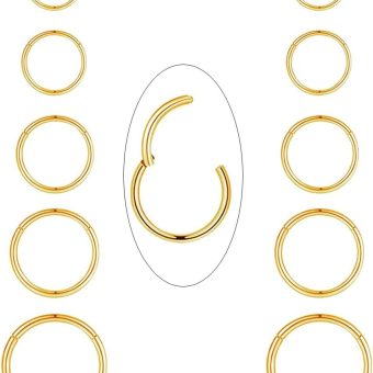 Small Gold Hoop Earrings: 14K Gold Plated Huggie Hoop Earrings for Cartilage Helix Tragus 18g Tiny Thin Hoop Earrings for Women Men