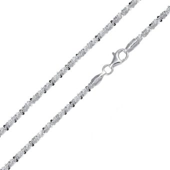 Sterling Silver 925 Criss Cross Roc 040 Sterling Silver Chain 2.4mm Italy New