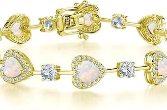 Sterling Silver Gemstone Tennis Bracelets for Women 18K Gold Plated Birthstone Charm Daliy Wear Fine Jewelry 7 Inches