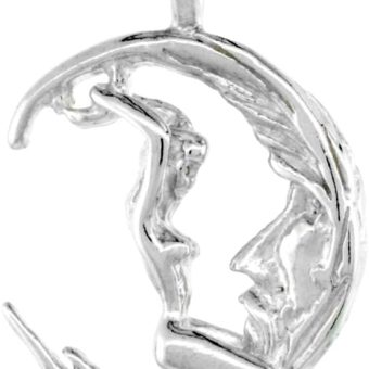 Sterling Silver Moon Rider Pendant, 3/4 inch Tall