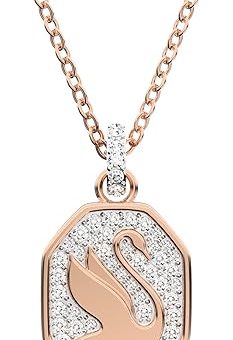 SWAROVSKI Signum Pendant, Swan, White, Rose-Gold Tone Finish