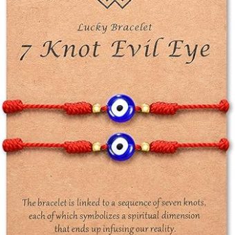 Tarsus (Ver.3) Evil Eye 7 Knot Lucky Bracelets Adjustable Red String Amulet for Women Men