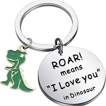 TGBJE Dinosaur Gift T-Rex Gift ROAR Means I Love You In Dinosaur Keychain Couple Gift Dinosaur Lover Gift