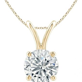 The Diamond Deal .25-1.00 Carat Round Brilliant Solitaire Lab-Grown Diamond Solitaire Pendant Necklace for Women | 14k Yellow or White or Rose/Pink...