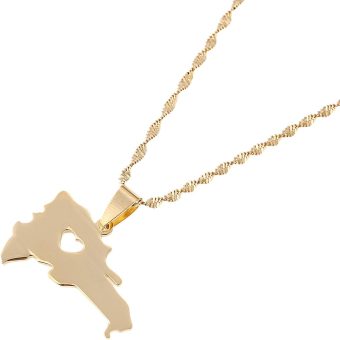 The Dominican Republic Map Pendant Jewelry Women Gold Color Jewelry Map of Dominican