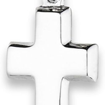 Tiny Cross Pendant .925 Sterling Silver Criss cross Chunky Small High Polish Charm