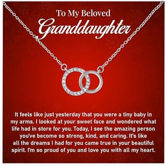 To My Beloved Granddaughter Necklace From Grandma And Grandpa, Jewelry Gift For Granddaughter's Birthday, Graduation, Surprise Birthday Gift For...