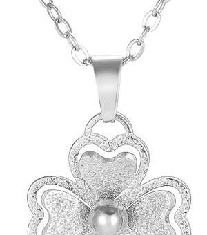 UNIFT Clover Necklace for Women Stainless Steel Elegant Lucky Four Leaf Clover with Flower Design Pendant Necklaces Amulet Jewelry St Patrick's Day...